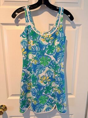 Lilly Pulitzer Blue, Green & Yellow Floral Tank Dress